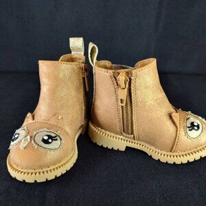 Wonder Nation Cute Owl Face Toddler Boots: Kids Size 3